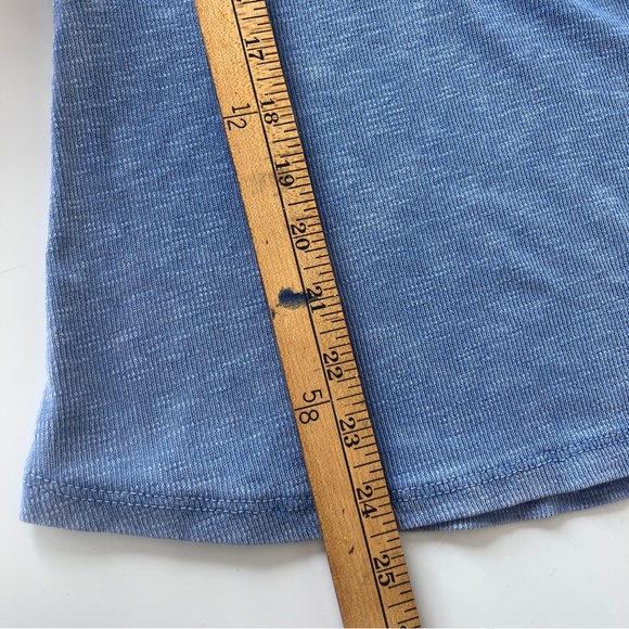 Made in Italy Blue Cotton Tank Frayed Edge Trim Soft Stretch Minimalist Top - Picture 7 of 7